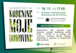 Korenine moje domovine, film in pogovor z gosti @ Dvorana v mestnem parku v Krškem | Krško | Slovenija